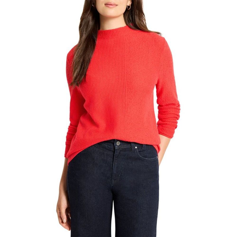 Nic+Zoe Womens Pixel Knit Sweater, Red